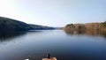 View of Ãâ¢ÃÂ­mov reservoir close to the dam in autumn